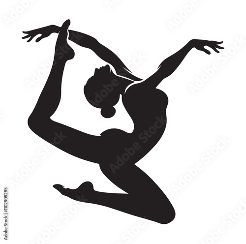 Gymnastics female vector illustration silhouette