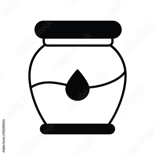 honey glyph icon with white background vector stock illustration