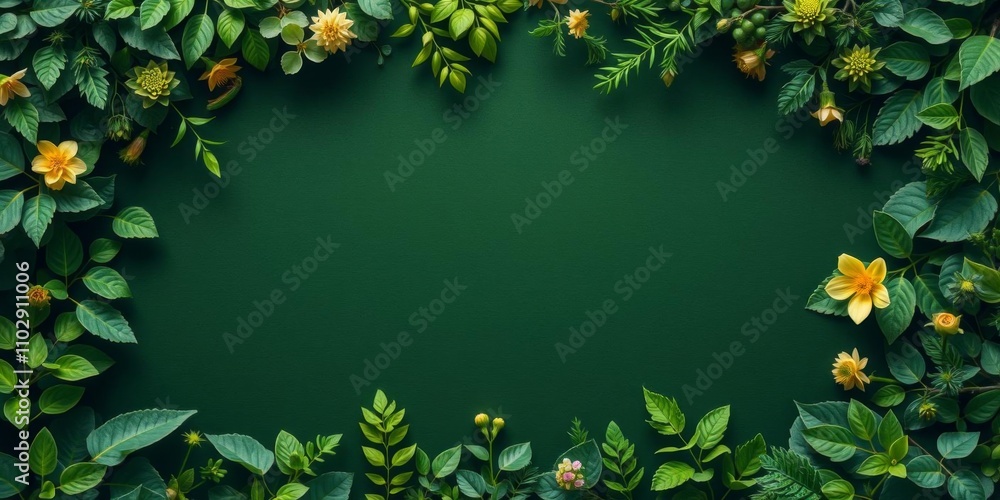custom made wallpaper toronto digitalBlank white paper surrounded by green leaves, blank space, lush