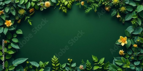 Wallpaper Mural Blank white paper surrounded by green leaves, blank space, lush Torontodigital.ca