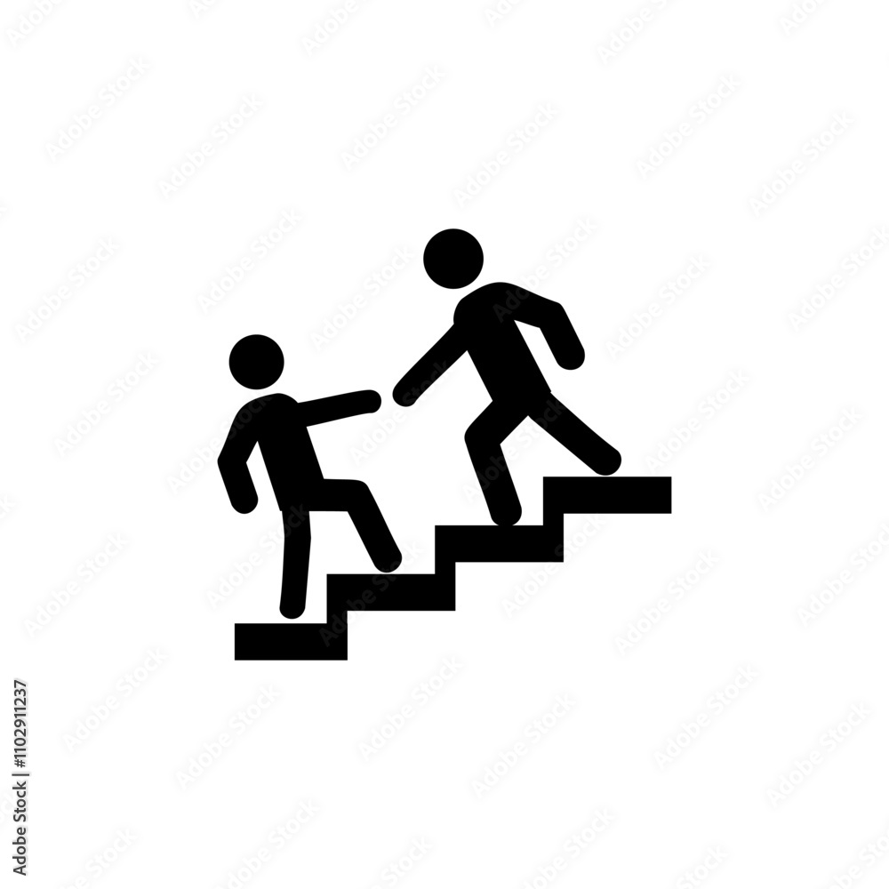 people climb the stairs icon. Workshop web icons, training skills seminar icon vector workshop, how to growth up and success business icon people climb the stairs icon. Workshop web icons, training skills seminar icon vector workshop, how to growth up and success business icon