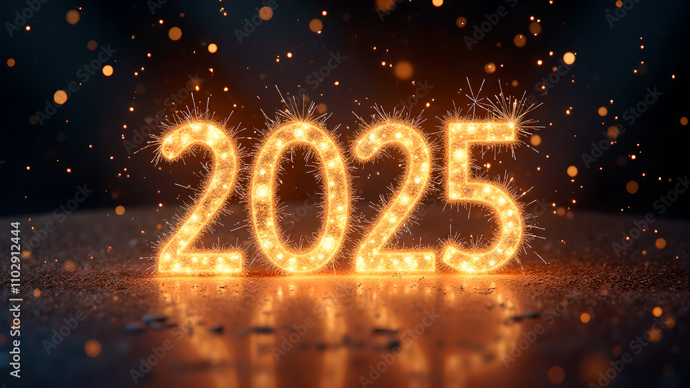 2025 New Year Sparkler Celebration. Concept of future, hope, and new beginnings. 2025 New Year Sparkler Celebration. Concept of future, hope, and new beginnings.