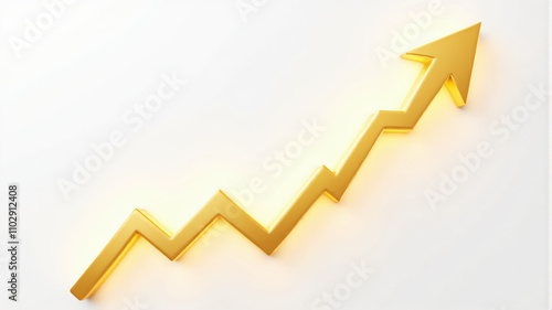 Glowing Gold Financial Graph Line: Symbolizing Growth in the Financial Market