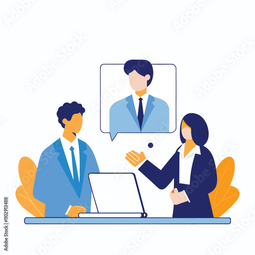 Business people Engaged in a Virtual Meeting