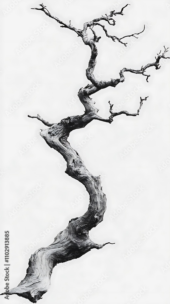 Fototapeta premium Elegant Minimalist Branch Patterns with a Clear Background
