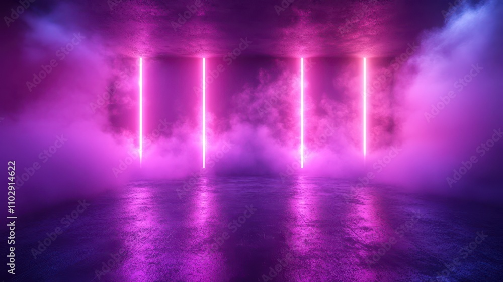 custom made wallpaper toronto digitalAbstract Neon Light and Smoke Scene