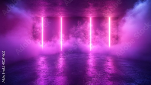 Wallpaper Mural Abstract Neon Light and Smoke Scene Torontodigital.ca