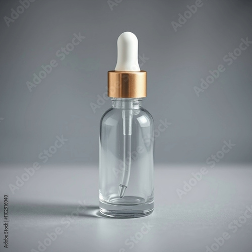 empty bottle of serum or perfume photo