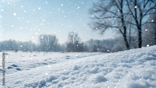 Wallpaper Mural Snowflakes falling on a blanket of fresh powder, winter christmas background, frosty air Torontodigital.ca