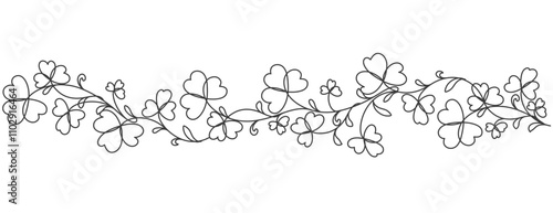 st patrick festival line art background clover pattern vector illustration photo