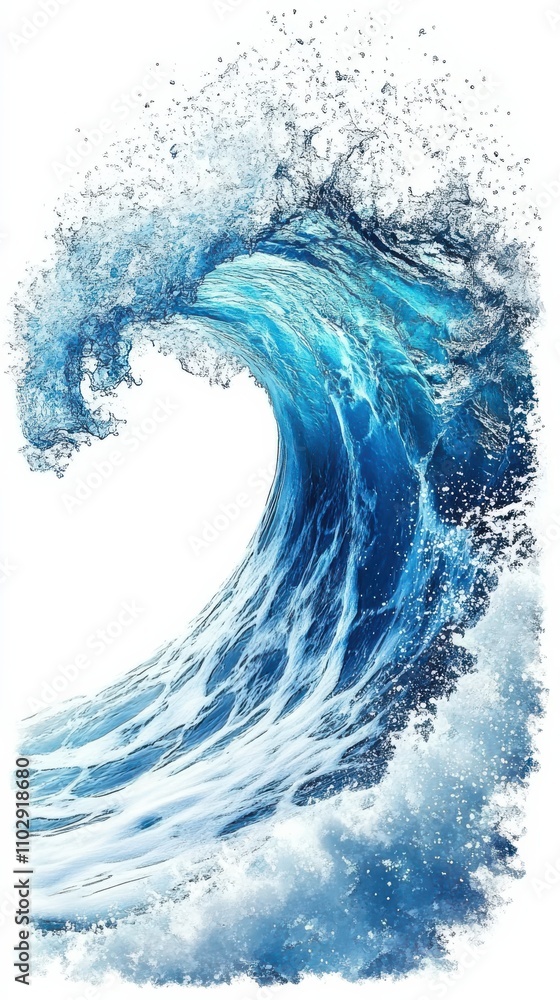 Water Wave with Clipping Path on White Background. Water Wave with Clipping Path on White Background.