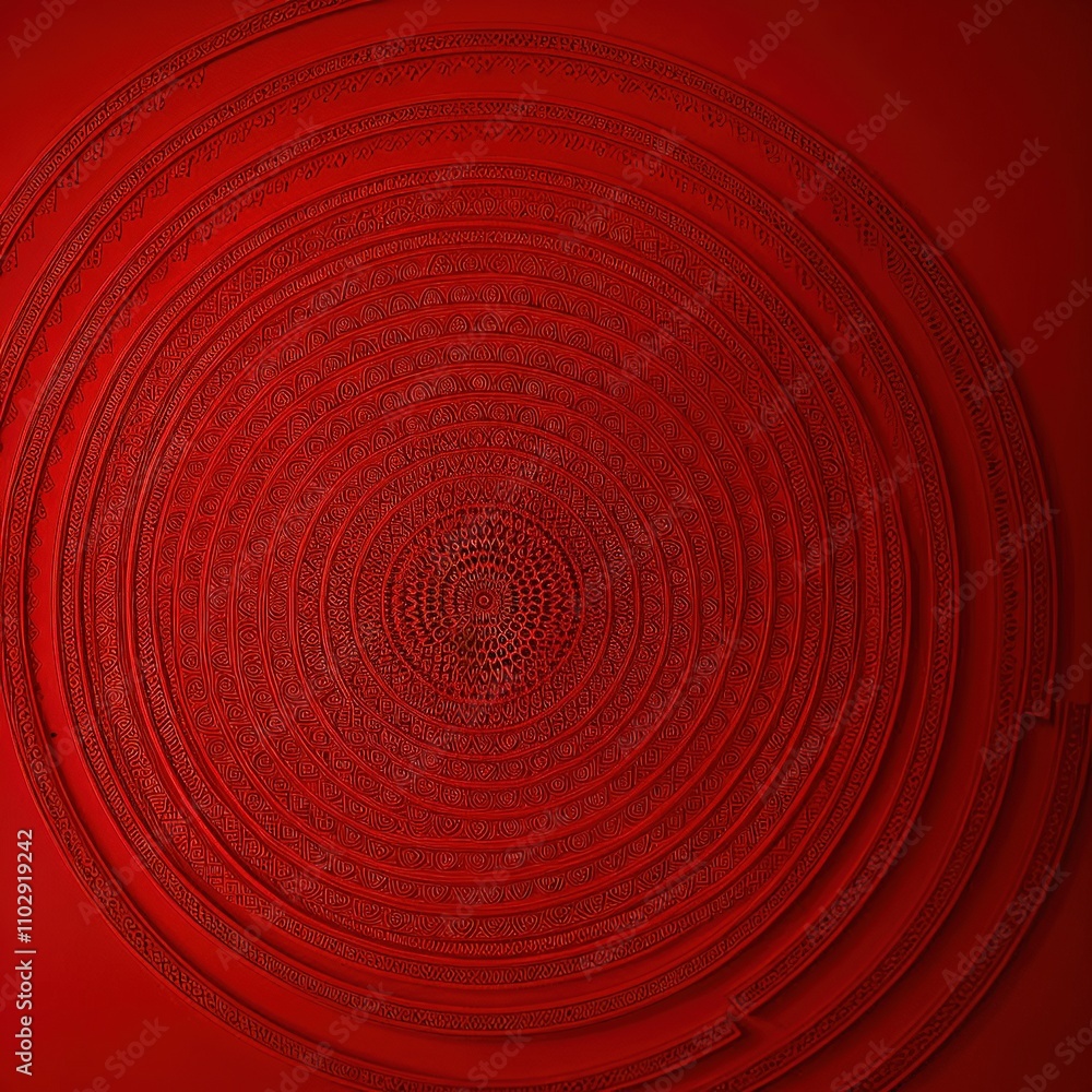 Intricate red mandala on bold monochromatic background. Intricate red mandala on bold monochromatic background.