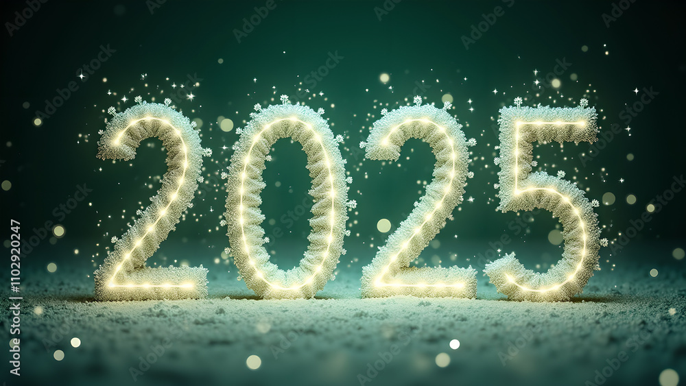 2025 New Year's Eve celebration with glowing lights. Concept of new beginnings, hope, and future. 2025 New Year's Eve celebration with glowing lights. Concept of new beginnings, hope, and future.