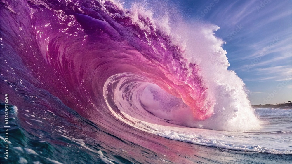 Fototapeta premium Vibrant purple and pink swirled together in a mesmerizing dance, psychedelic vibe, vibrant colors, , energetic mood