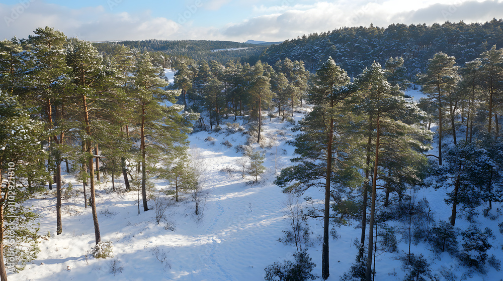 pine trees covered by snow, forest with snow view pine trees covered by snow, forest with snow view