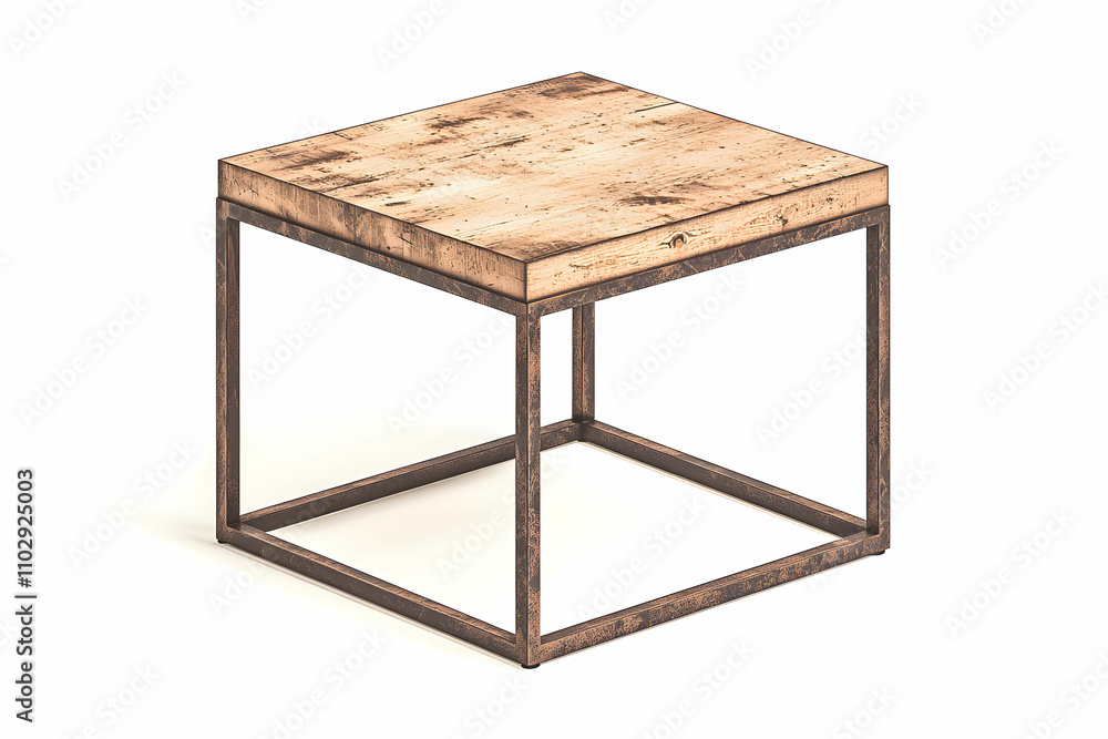 Rustic Square Side Table with Wooden Top and Metal Frame Perfect for Living Room Decor and Modern Aesthetic in Minimalist Interior Design Settings Rustic Square Side Table with Wooden Top and Metal Frame Perfect for Living Room Decor and Modern Aesthetic in Minimalist Interior Design Settings