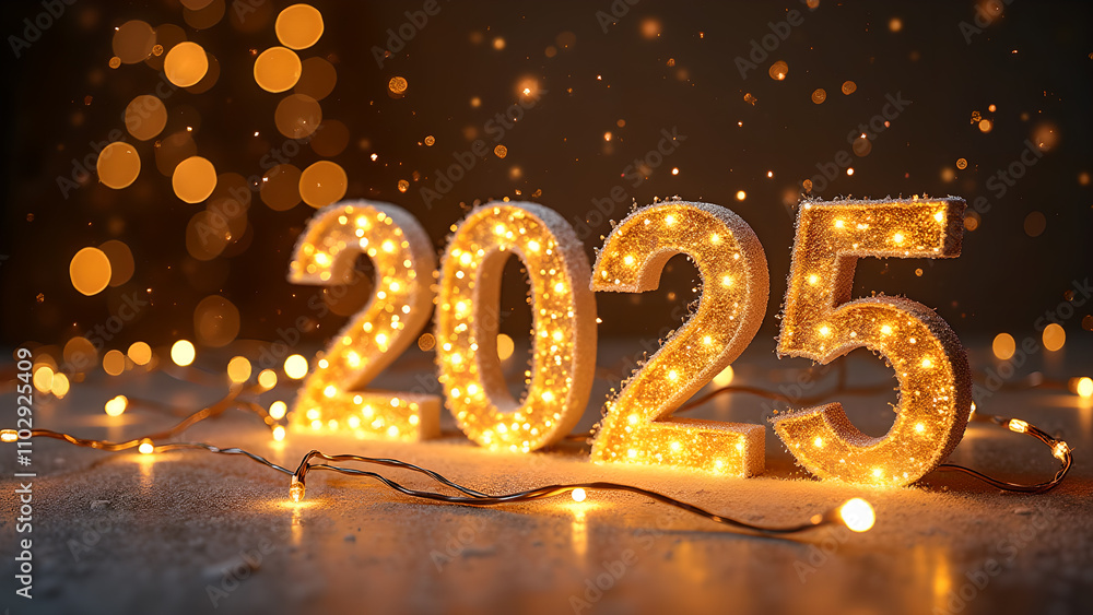 2025 New Year Festive Lights. Concept of celebration, hope, and new beginnings. 2025 New Year Festive Lights. Concept of celebration, hope, and new beginnings.