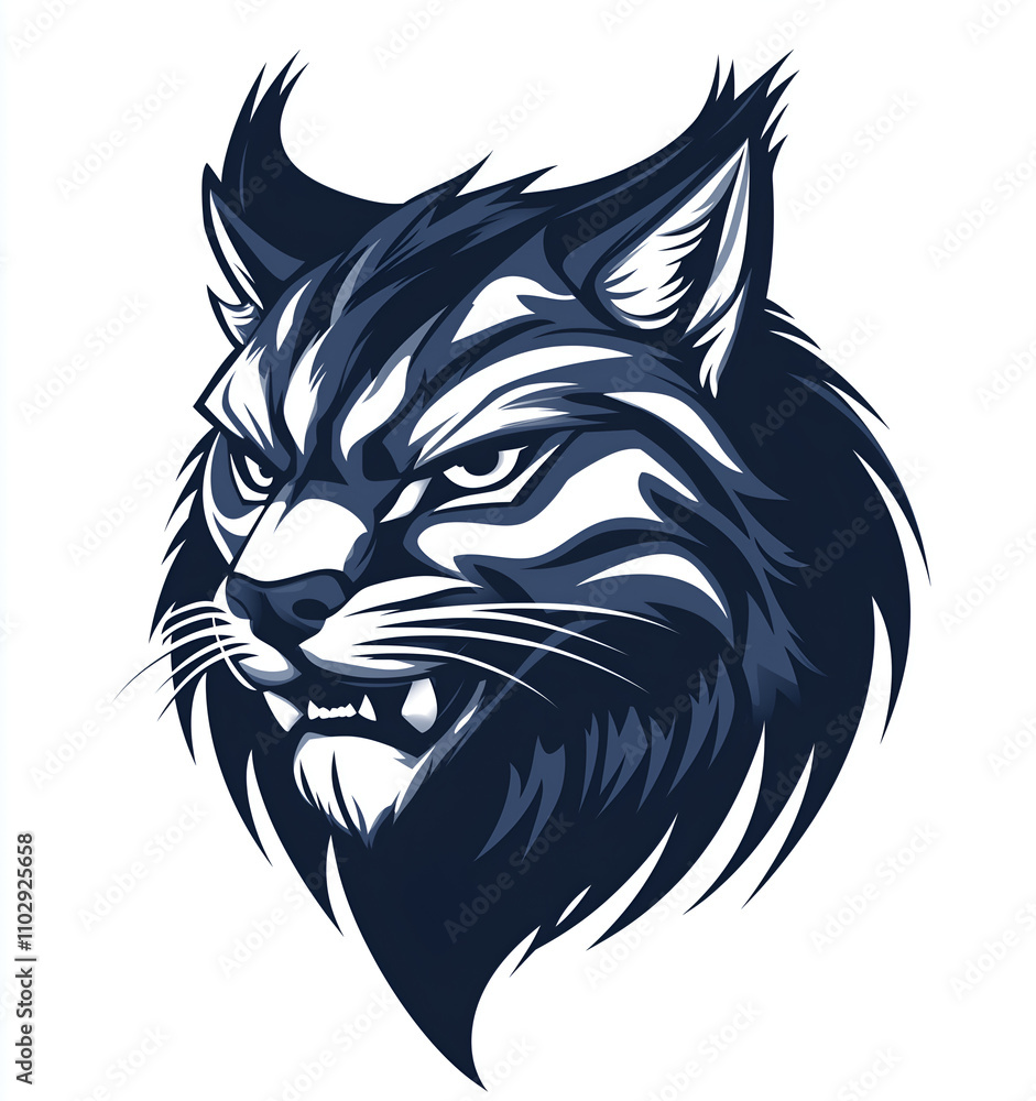 Obraz premium logo head of a puma on white background