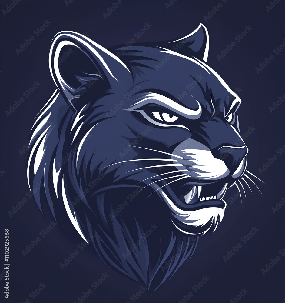 logo head of a puma on white background logo head of a puma on white background