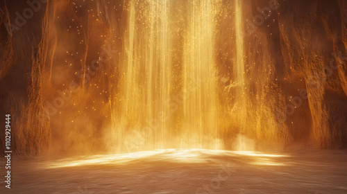 Ethereal Golden Dust and Light: A Dance Beyond the Veil