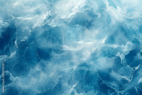 Icy blue abstract background with fluid, snow-like waves, evoking a serene winter ocean, perfect for text overlays. Watercolor effect with subtle stormy nuances photo