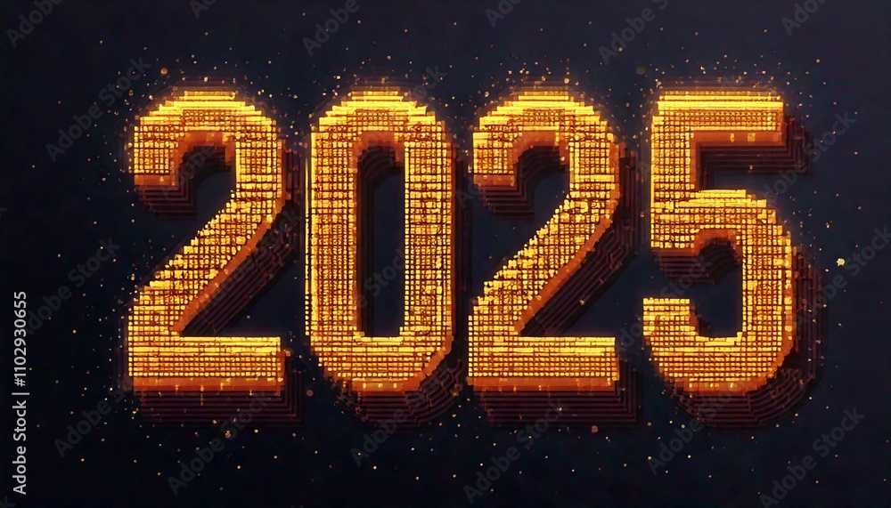 2025 Text in Sans Serif Font with Classic Pixel Art Aesthetic 2025 Text in Sans Serif Font with Classic Pixel Art Aesthetic