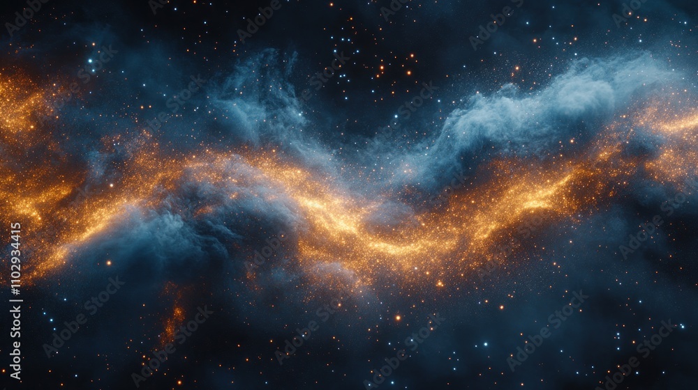 A vibrant cosmic scene featuring swirling clouds and stars in deep space. A vibrant cosmic scene featuring swirling clouds and stars in deep space.