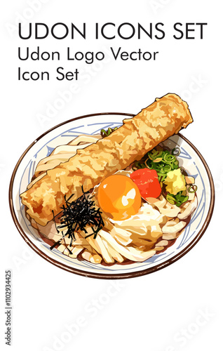 Udon logo vector icon set 