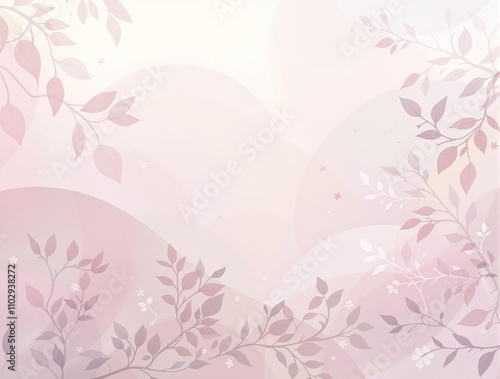 Soft watercolor background with subtle leaf patterns and branches, soft watercolor, calming atmosphere