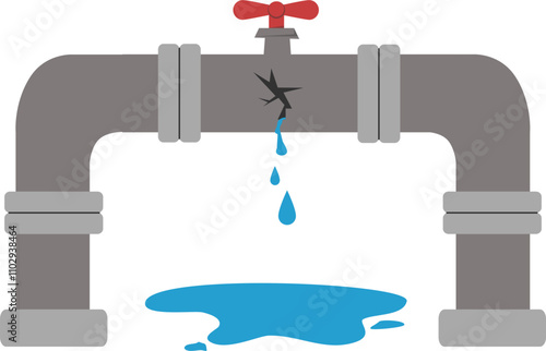 Leaking pipe Illustration 