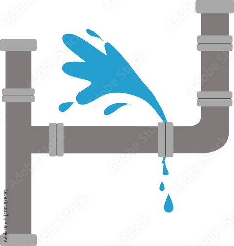 Leaking pipe Illustration 