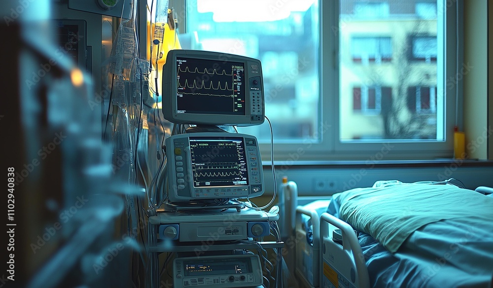 AI generator image of bedroom with medical equipment Similar to surgery in a hospital with life-saving equipment, patient care concept Bedridden, patient recuperating at home AI generator image of bedroom with medical equipment Similar to surgery in a hospital with life-saving equipment, patient care concept Bedridden, patient recuperating at home