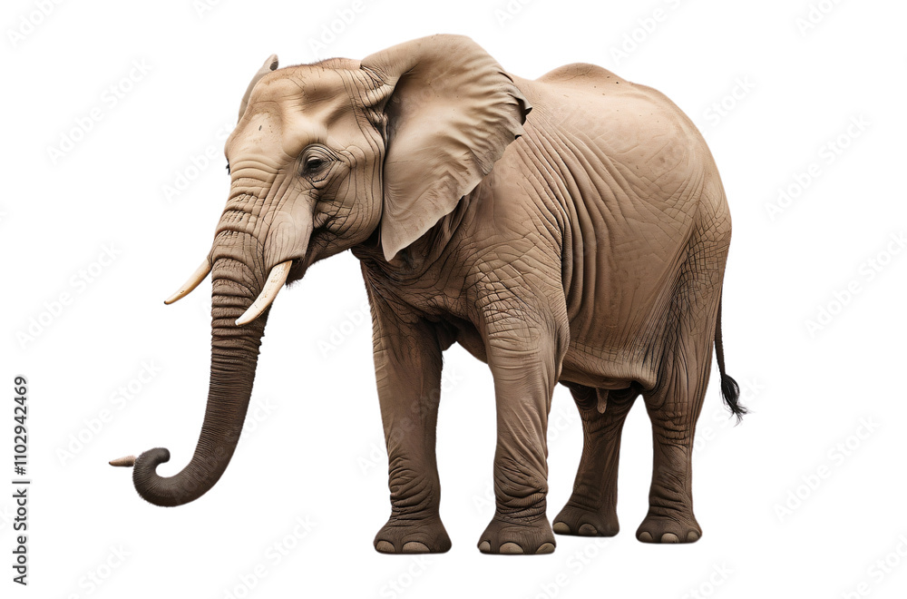Fototapeta premium A realistic depiction of an elephant standing gracefully.