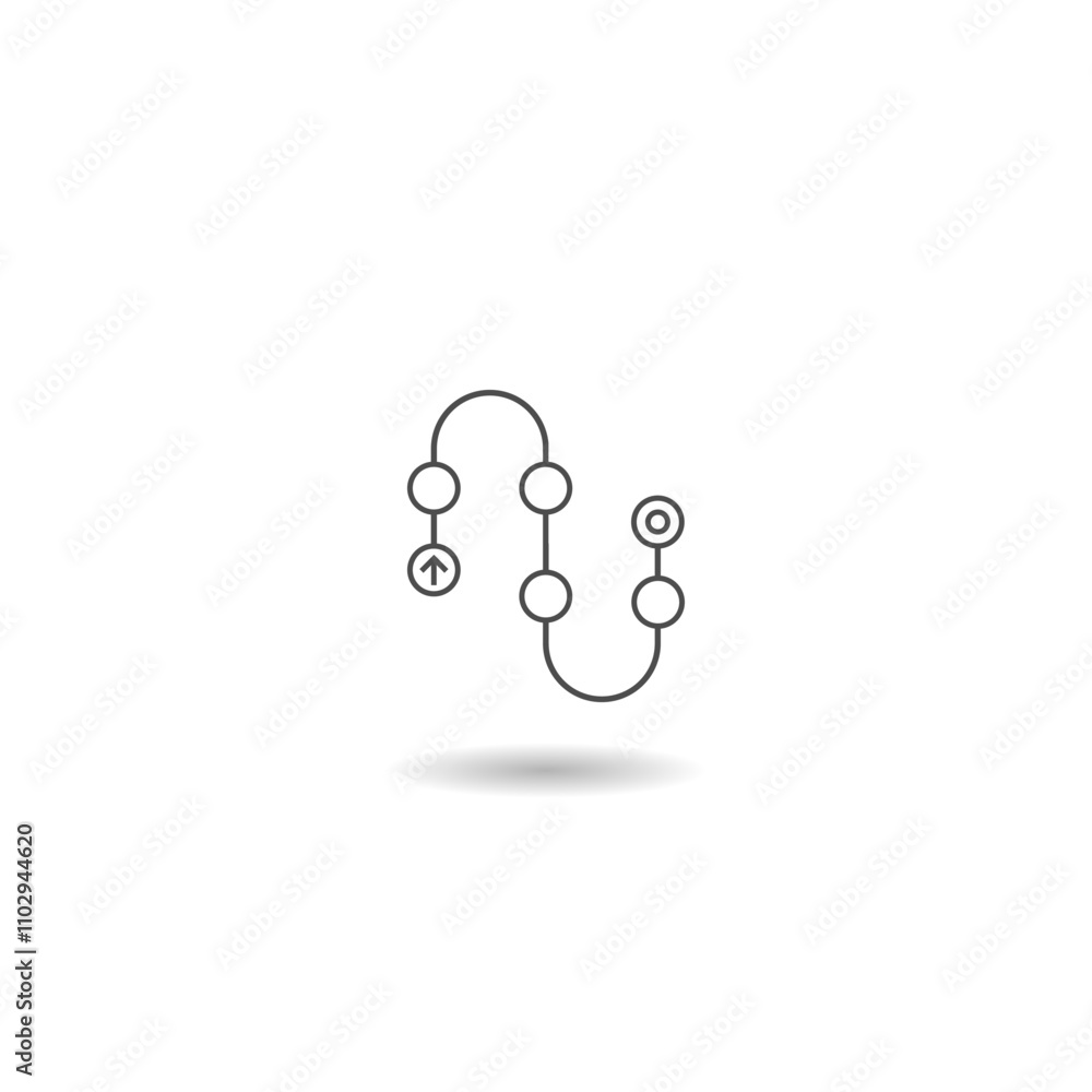 Product road map icon with shadow Product road map icon with shadow