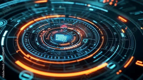 Wallpaper Mural A blue and orange circle with a red dot in the center Torontodigital.ca