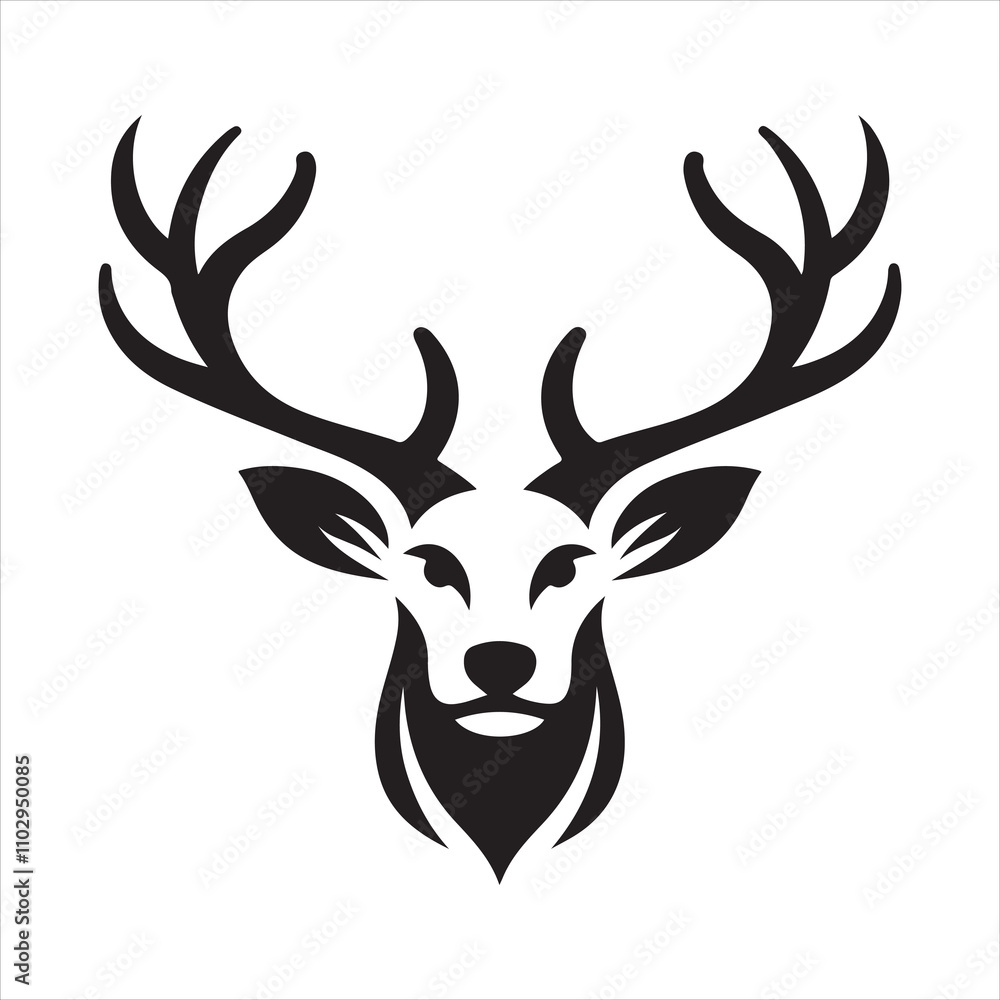 Deer head icon symbol vector illustration. Deer silhouette logo black and white. Deer logo vector template.
Deer head icon symbol vector illustration. Deer silhouette logo black and white. Deer logo vector template.