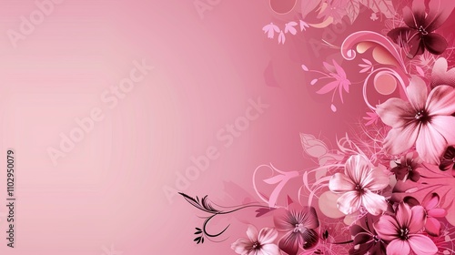 Pink Background with Side Flowers - an elegant and romantic floral display. The soft pink tones complement the flowers, adding a touch of charm and sophistication. photo