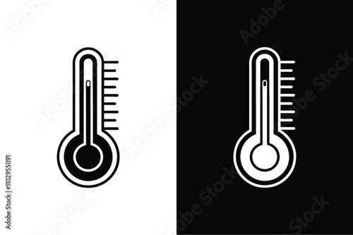 Weather Sign Essentials. Temperature Icon and Thermometer Design