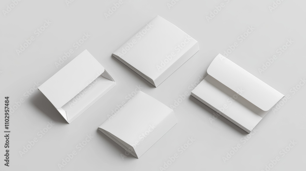 Three pairs of blank DL-sized envelopes, open and closed, shown from various angles. Perfect for branding mockups. Three pairs of blank DL-sized envelopes, open and closed, shown from various angles. Perfect for branding mockups.