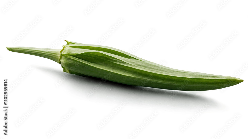 Single Okra Pod Isolated on White
Single Okra Pod Isolated on White