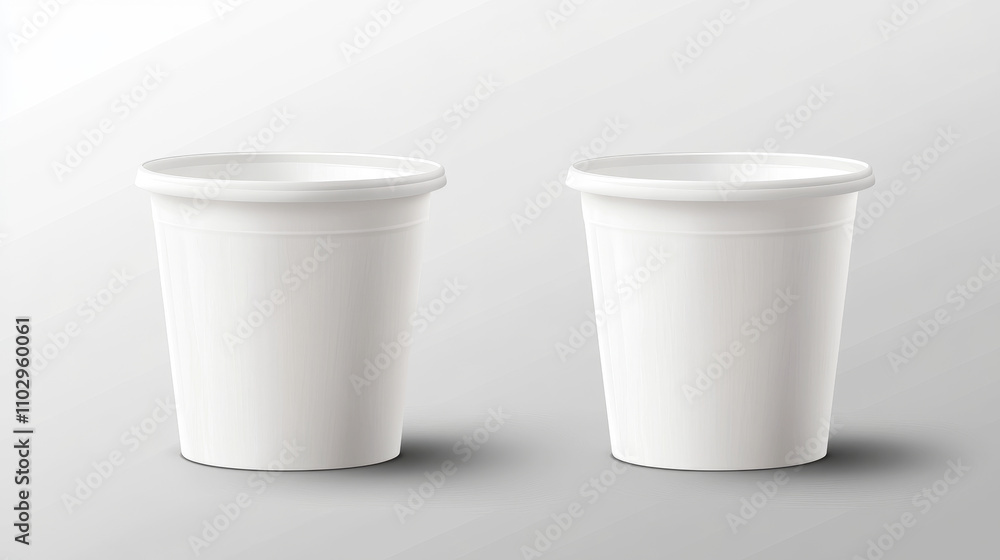 Realistic images of empty yogurt cups (round and square) are available. These vector illustrations have transparent backgrounds and are perfect for showcasing your brand. Realistic images of empty yogurt cups (round and square) are available. These vector illustrations have transparent backgrounds and are perfect for showcasing your brand.