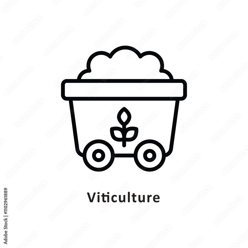 Viticulture Vector Outline Icon. Eps 10 file Viticulture Vector Outline Icon. Eps 10 file