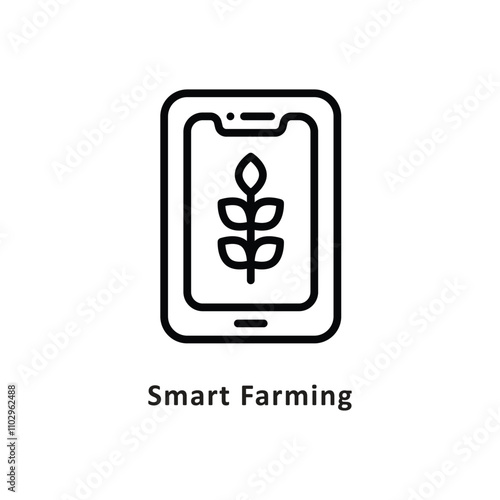 Smart Farming Vector Outline Icon. Eps 10 file