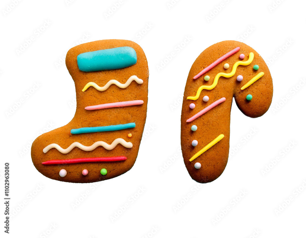 Set christmas colorful gingerbread cookies shape png transparent shot from above Set christmas colorful gingerbread cookies shape png transparent shot from above