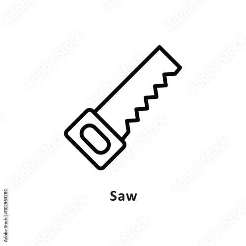 Saw Vector Outline Icon. Eps 10 file