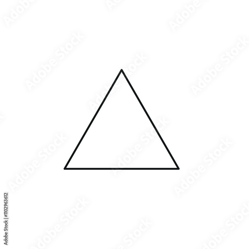 a regular triangle on a transparent background, a geometric shape icon, didactic material, visual aid. poster, button