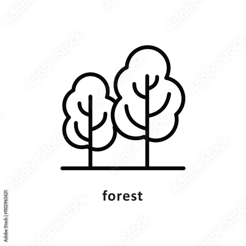 forest Vector Outline Icon. Eps 10 file