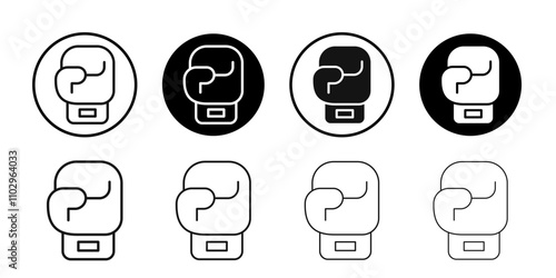Boxing glove icon Black and white outline vector