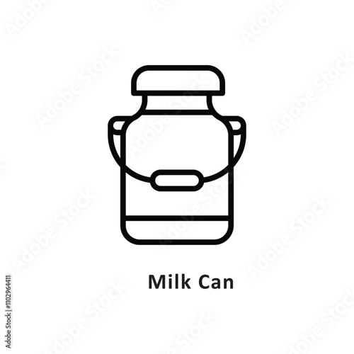 Milk Can Vector Outline Icon. Eps 10 file