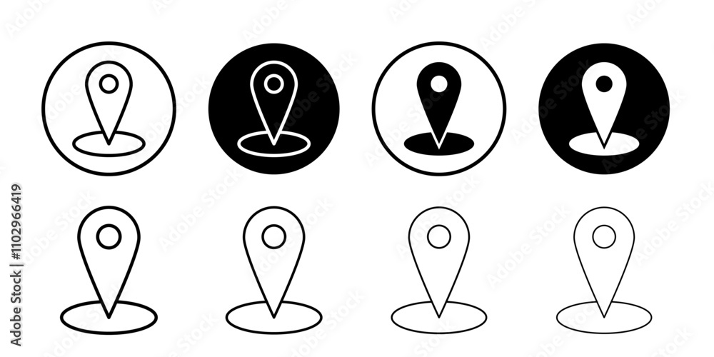 Marker icon Black and white outline vector Marker icon Black and white outline vector